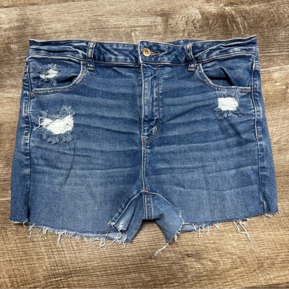 American Eagle Outfitters Distressed Blue Denim Jean Shorts